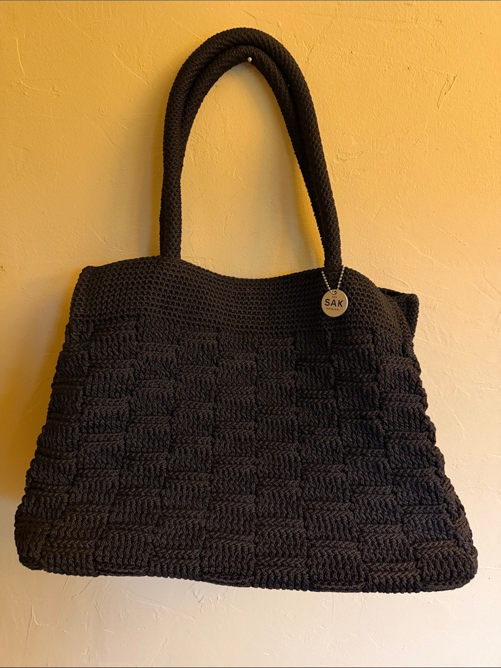 The Sak Black Crochet-Weave Tote JS-116